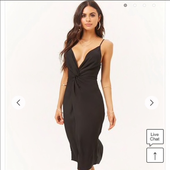 Forever 21 Dresses & Skirts - Forever 21 Black Twist Front Midi Dress